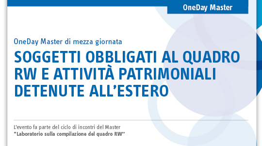 Immagine Soggetti obbligati al quadro RW e attività patrimoniali detenute all’estero | Euroconference